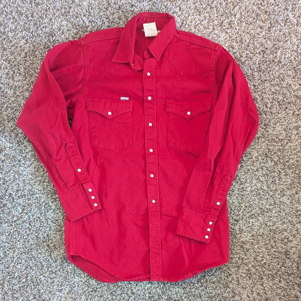 Carhartt Vintage Rugged Outdoor Wear Red Western Buttondown 16x35 Large XL